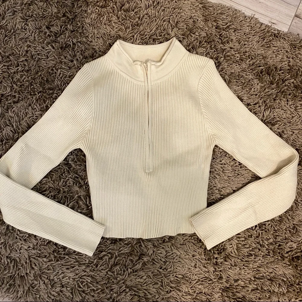 Princess Polly Ribbed Half Zip - Picture 1 of 2
